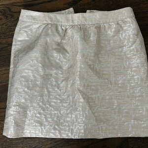 LOFT Shimmering Cream Mini Skirt